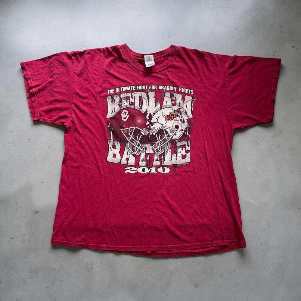 2010 OU Oklahoma vs Oklahoma State Bedlam Battle Red T Shirt XL NCAA